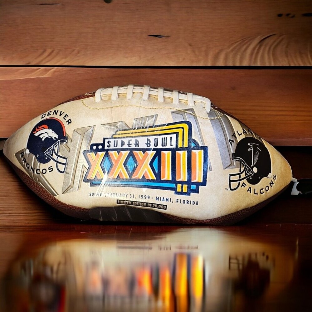 LIMITED ED NEW NFL DENVER BRONCOS Super Bowl XXXIII COMMEMORATIVE Football ELWAY